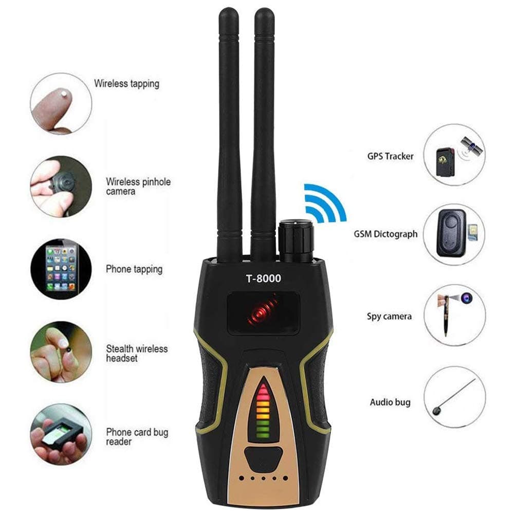 ANYWN Anti Spy Detector, RF Detector & Camera Finder, Bug Detector, Wireless Signal Pinhole Laser Lens GSM Tracking Device Ultra-high Sensitivity Full-Range Tracker Finder