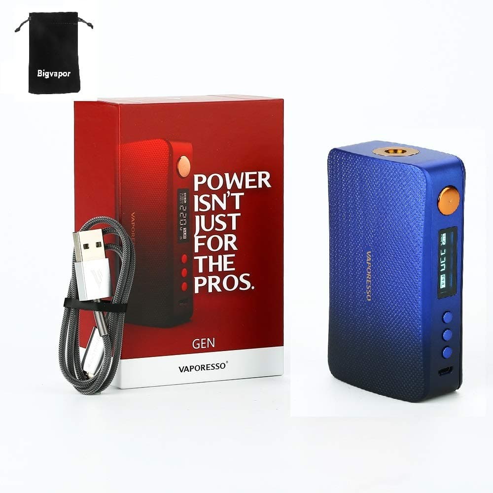 E Cigarette Vaporesso GEN S 220W TC Box MOD with 0.91' OLED Screen Power ECO Mode DIY Mode no Nicotine (Blue)