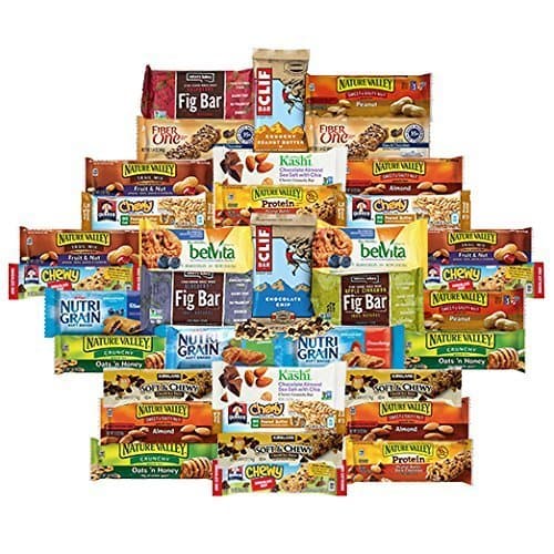 Natural Healthy Snacks Care Package - Mixed Snack Box & Snacks Variety Pack, Office Assortment with soft baked, crunchy granola bars - Military, Offices, Students Care Package, Pack of 36