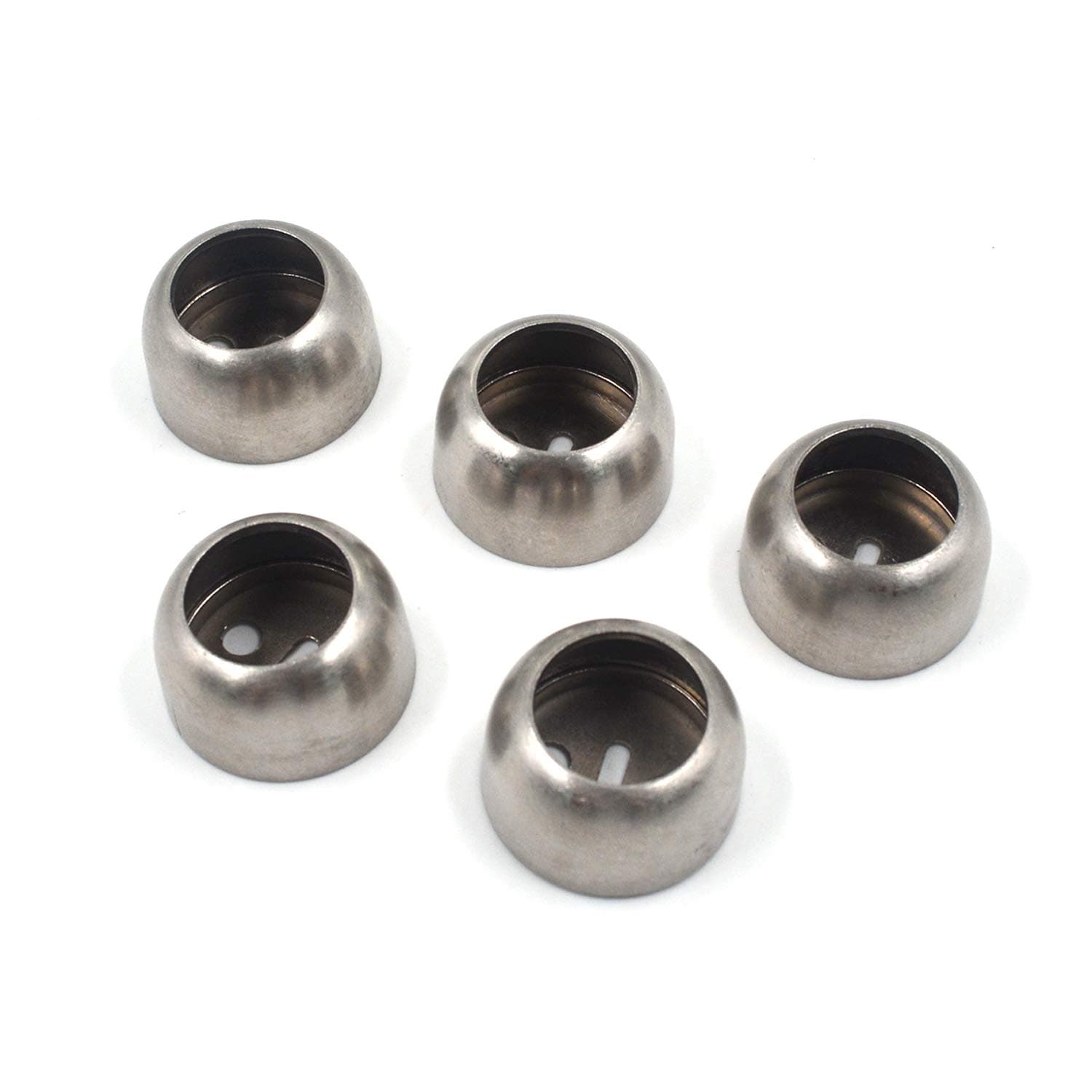 Geesatis 0.75" Closet Rod Socket Flange End Support Bracket Flange Holder Pole Tube, Heavy Duty, Stainless Steel, Pack of 5