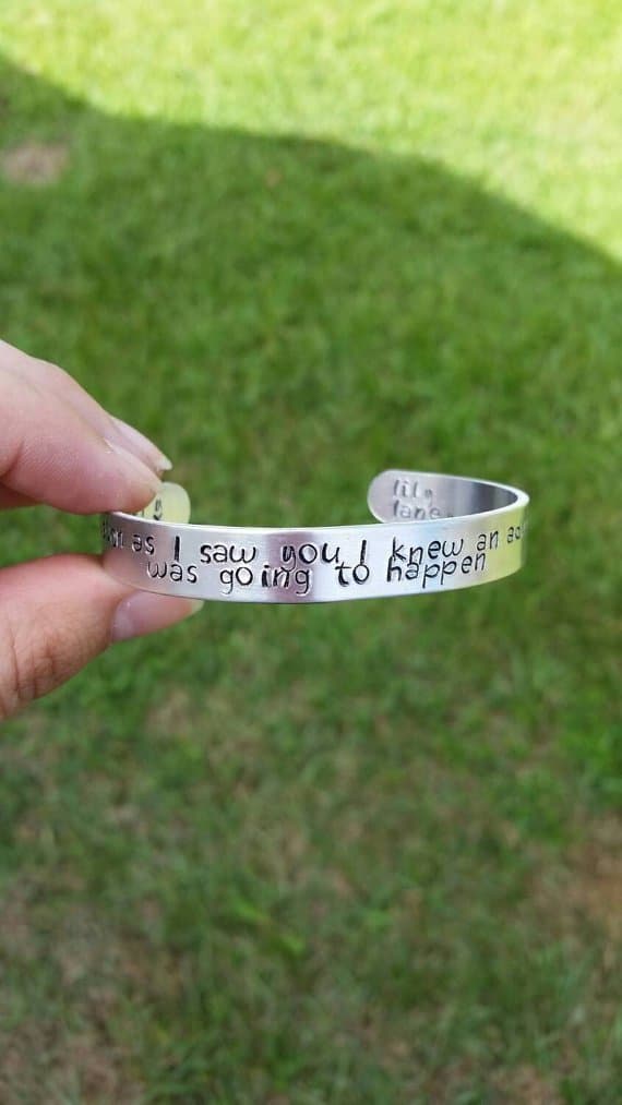 Handstamped Winnie the Pooh Quote Cuff