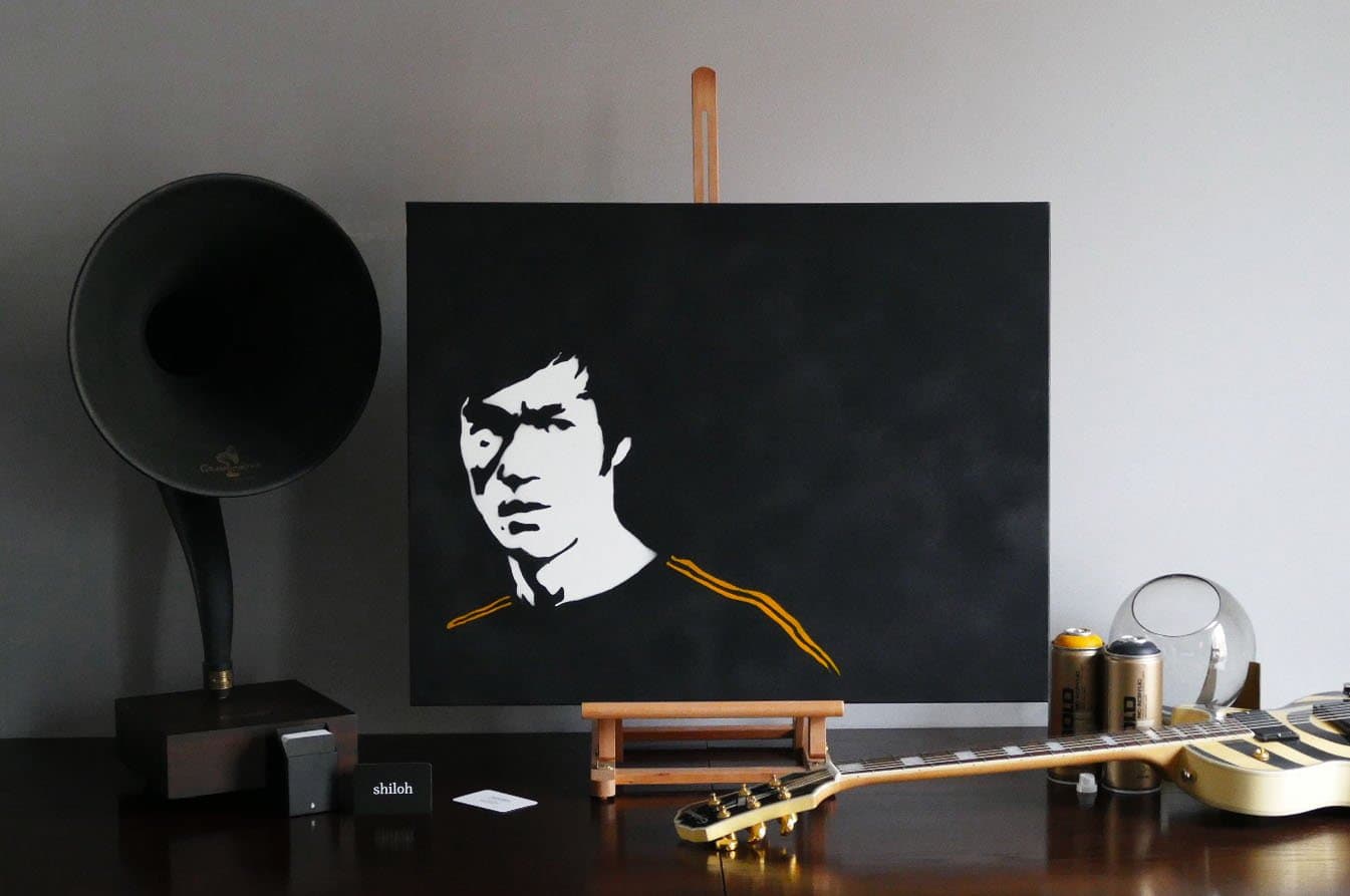 Bruce Lee, Original Spray Painting on Canvas