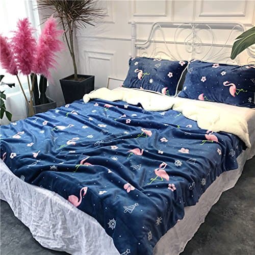 Soft Warm Winter Blanket for Sofa/ Couch/ Bed, Flamingo Pattern Double-Deck Flaneel Blanket- 59"X78"(150x200cm)