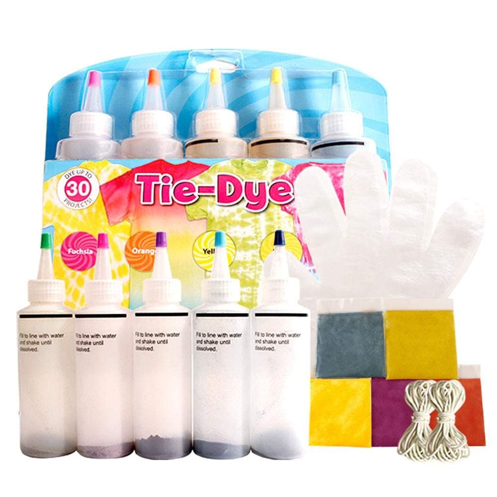 DIY Tie-Dye Kit 5 Colors One-Step Clothing Graffiti Dye Party Supplies for Family Entertainment