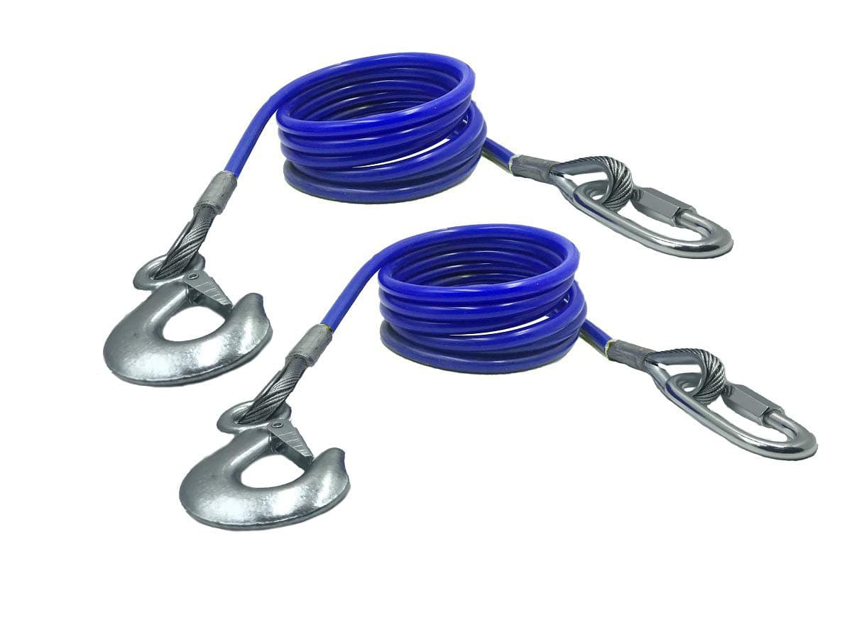 Trailer Safety Chains Cables Coiled for Towing Bar, Length 68 inch, 12000 Lbs (Set of 2)