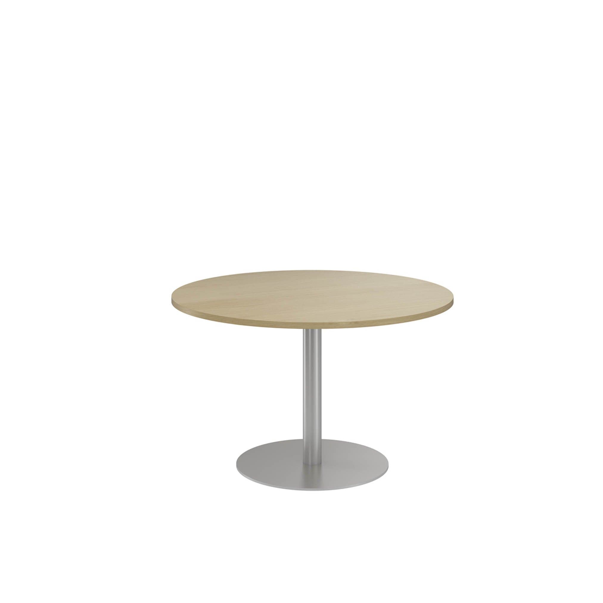 NOVA ECO Circular Meeting Table, Column Base, Natural Oak