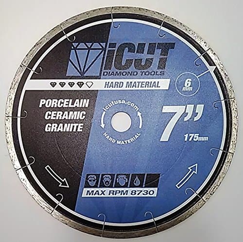 Thin Rim J Slot Diamond Blade - Super Fast, Super Smooth! Chip Free Cutting of Tile and Porcelain / Para Cortar Azulejo rapido (7 Inch)
