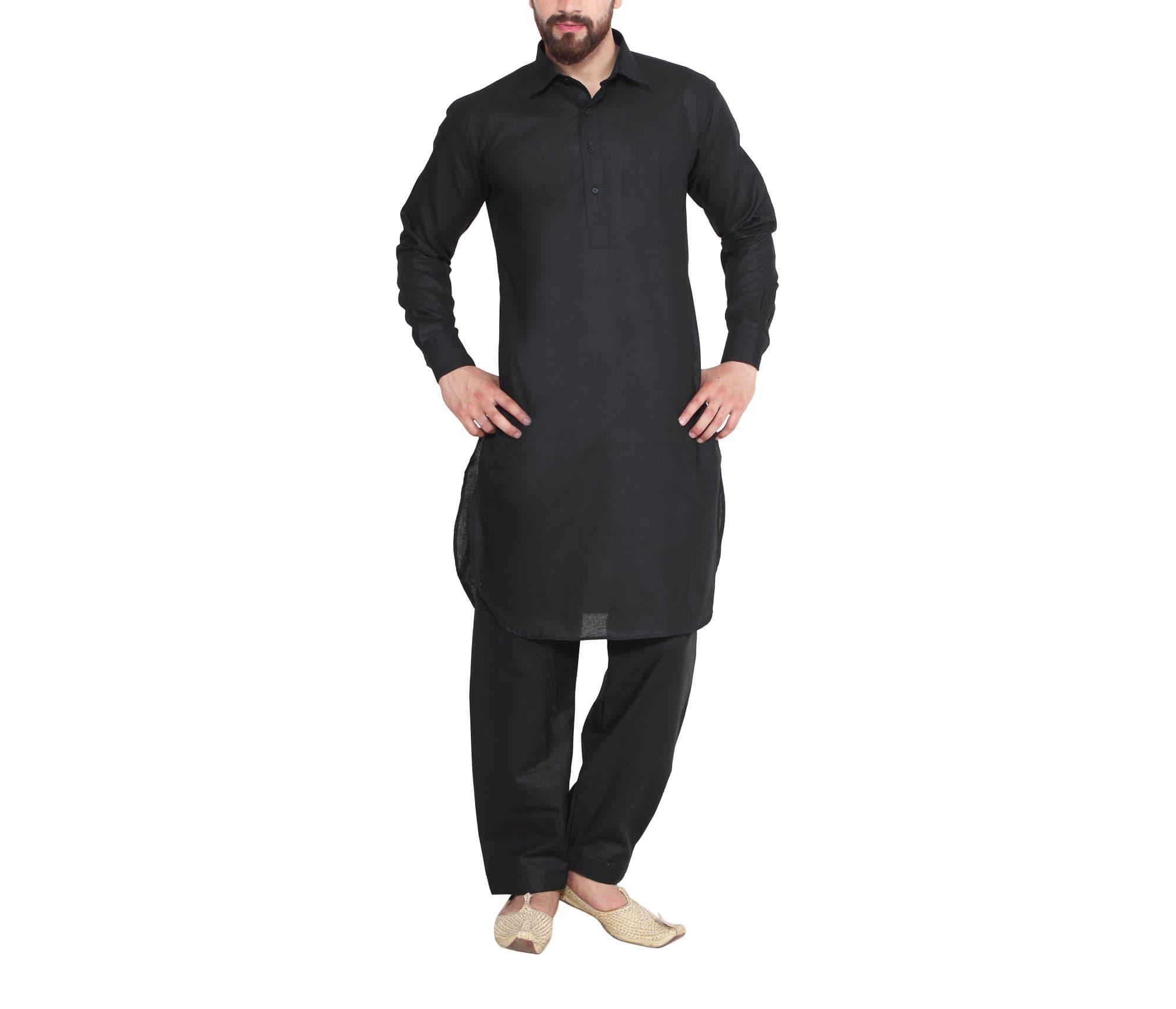 (Since 1958 Men's Cotton Linen Pathani Kurta Salwar