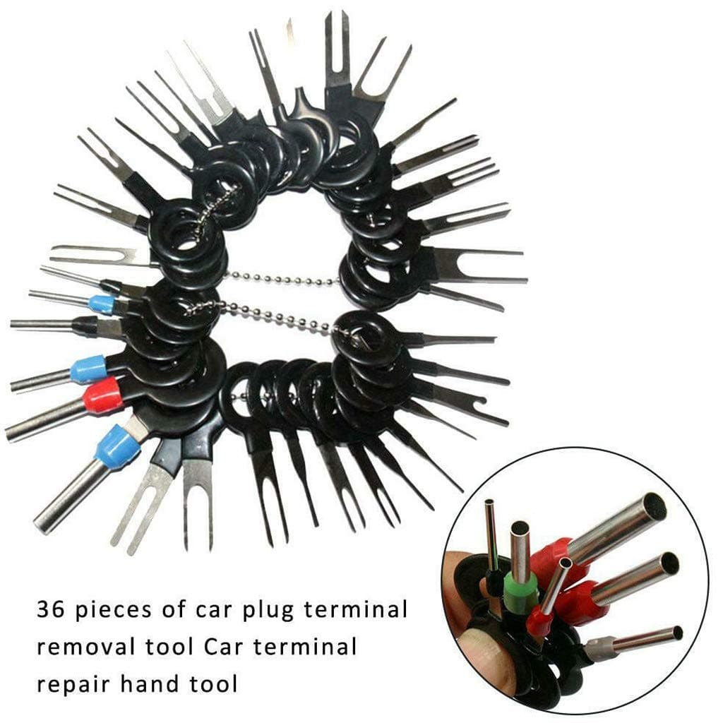 LauVery 36PCS Withdrawal Needle, Wire Terminal Removal Tool Car Electrical Wiring Crimp Connector Pin Kit