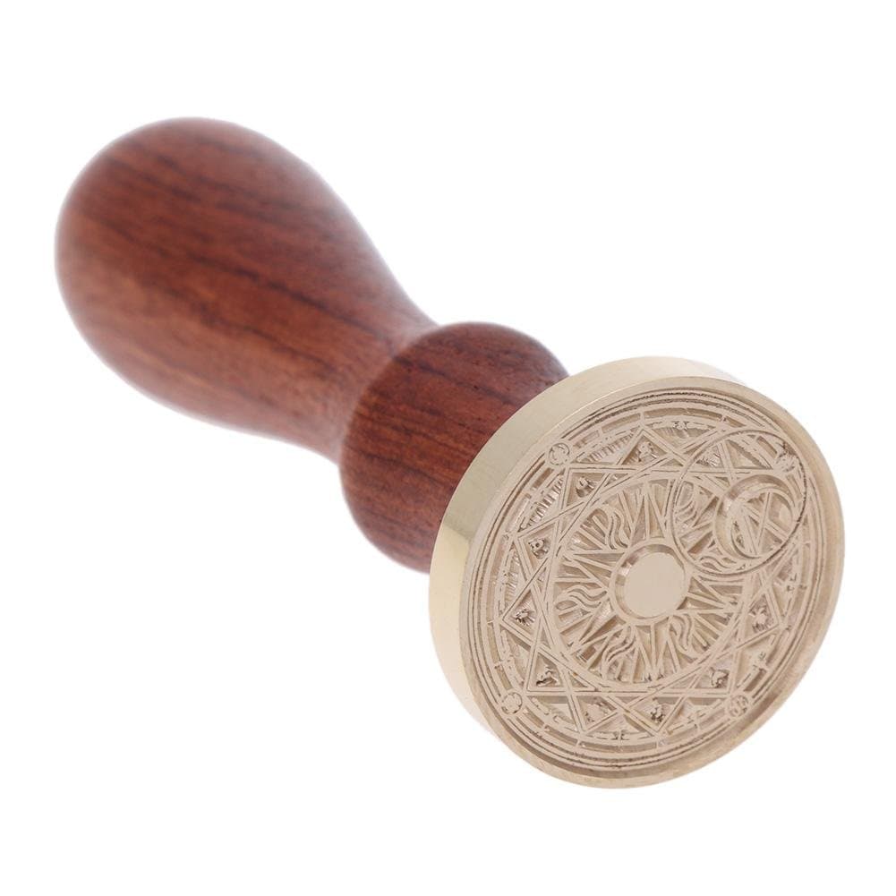 Suruc - Retro Wood Stamp Magic Array Seal Wax Antique Stamp with Beech Handle (A)