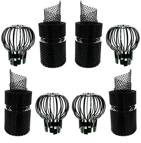 Gutter Guard Mesh Rolls With Drain Spout Balloons - Fits Most Gutters 5" to 6" & Downspouts - Stops Blockage Leaves, Debris (4)