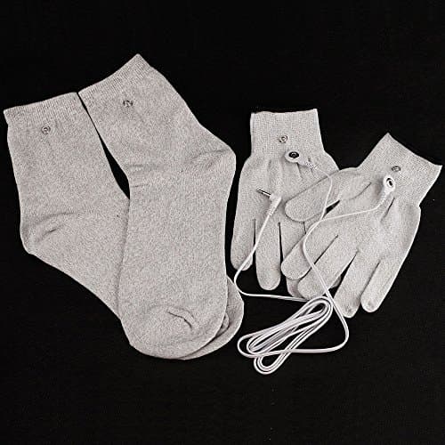 GoNear Conductive Electrode Massage Gloves + Socks Use with TENS EMS Machine,