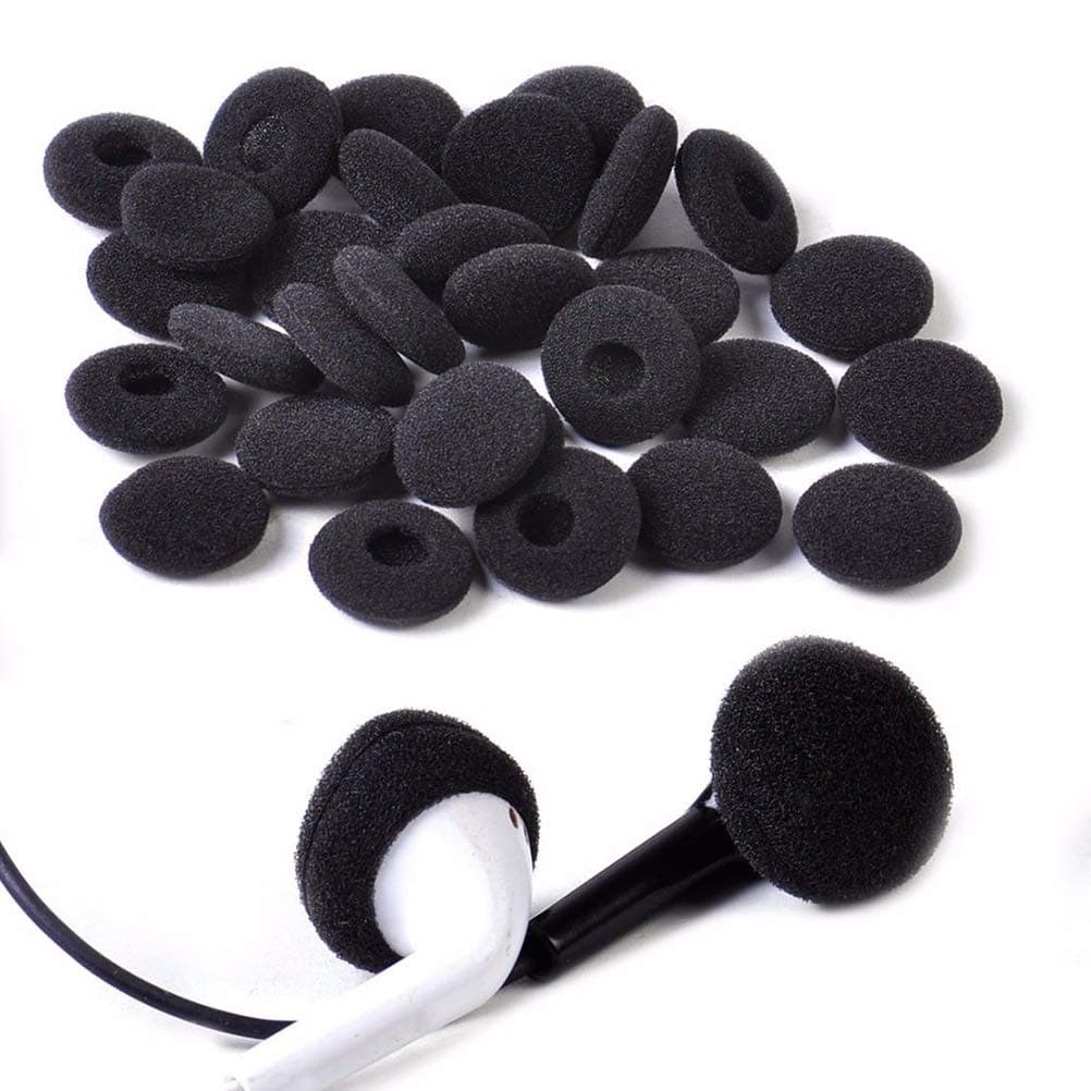 Black Soft Foam Sponge Ear Pad Earbud Cap For Headphone 120PCS