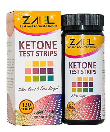 ZAEL Ketone Test Strips, 125 Strips + Free Low Cab One Week Meal Plan (8x11), Ketone Urine Test * Perfect for Ketosis, Diabetics, Paleo & Atkins Diet. Lab Grade Test Pads - Clear Instructions