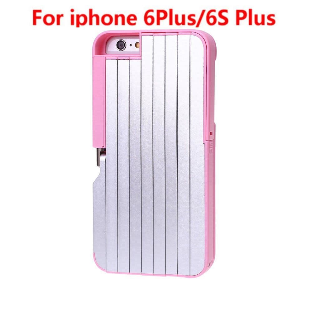 Runningstar Selfie Stik Box Handheld Selfie Extendable Selfie Stick Phone Aluminum Case Build-in Bluetooth Remote Shutter For iPhone 6 or 6S, Iphone6 plus Iphone6s plus (Pink iphone6plus/6s plus)