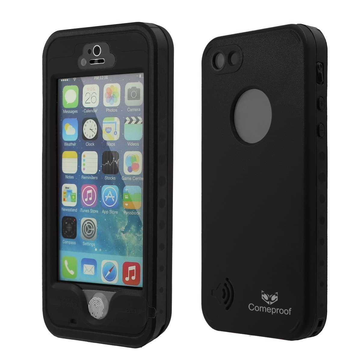 iPhone 5s Waterproof Case,Comeproof Shockproof Snowproof Dustproof Underwater Protection Case for iPhone 5/5s,Black