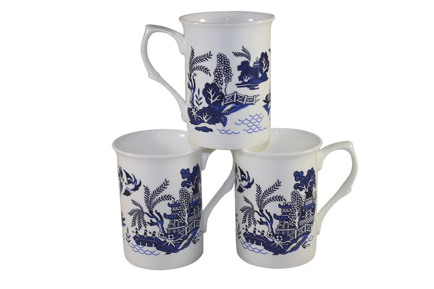 Set of 6 Willow Style Patern Chintz FINE Bone China Mugs Cups Gift Set