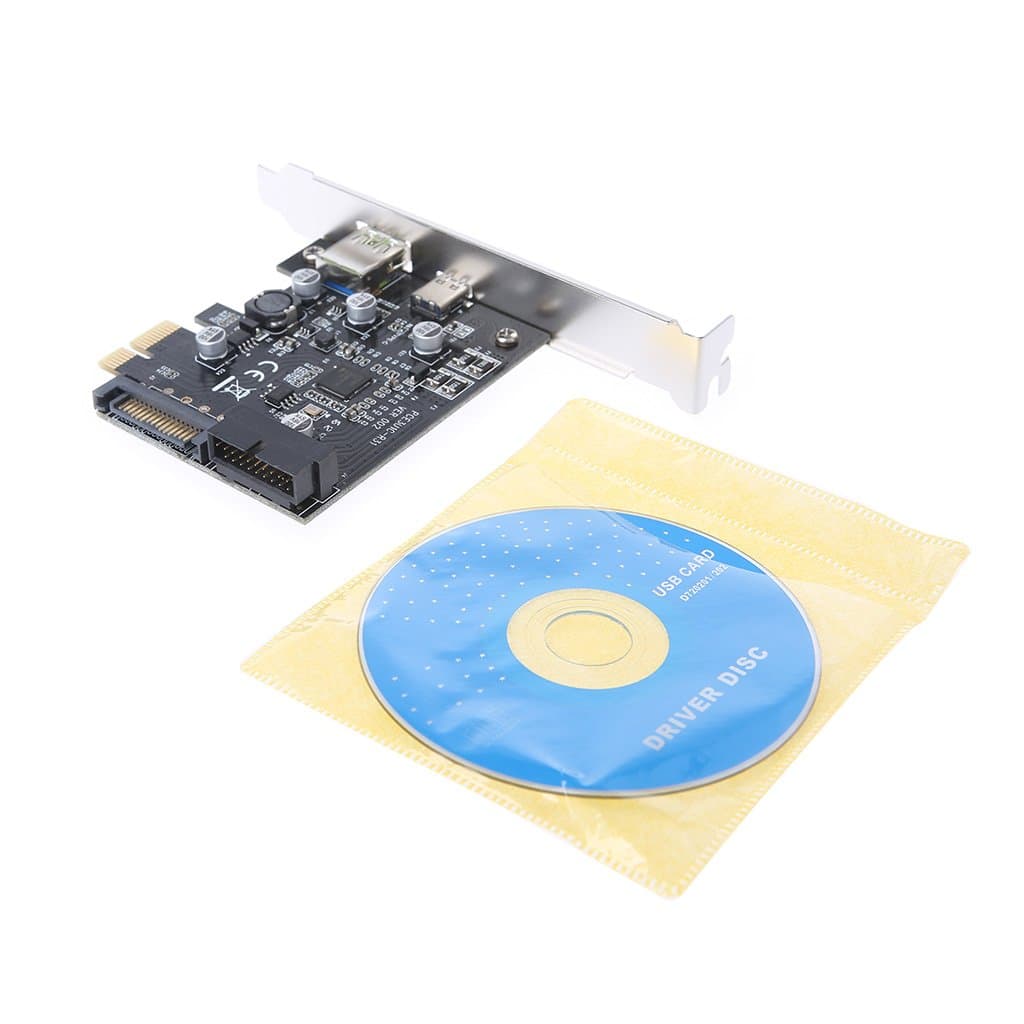 YUYUQ PCI-E Express to USB 3.1 USB-C Plug Power Charger Expansion Card Adapter