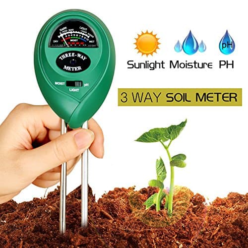 CooAgo Soil Tester Moisture Meter, Light and PH Acidity Tester, 3 in 1 Soil Test Kit Gardening Tools for Plant, Lawn, Farm, Indoor/Outdoors, Easy Read Indicator (No Battery Needed)