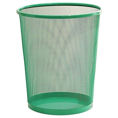 Mesh Metal Wastebasket in Aqua
