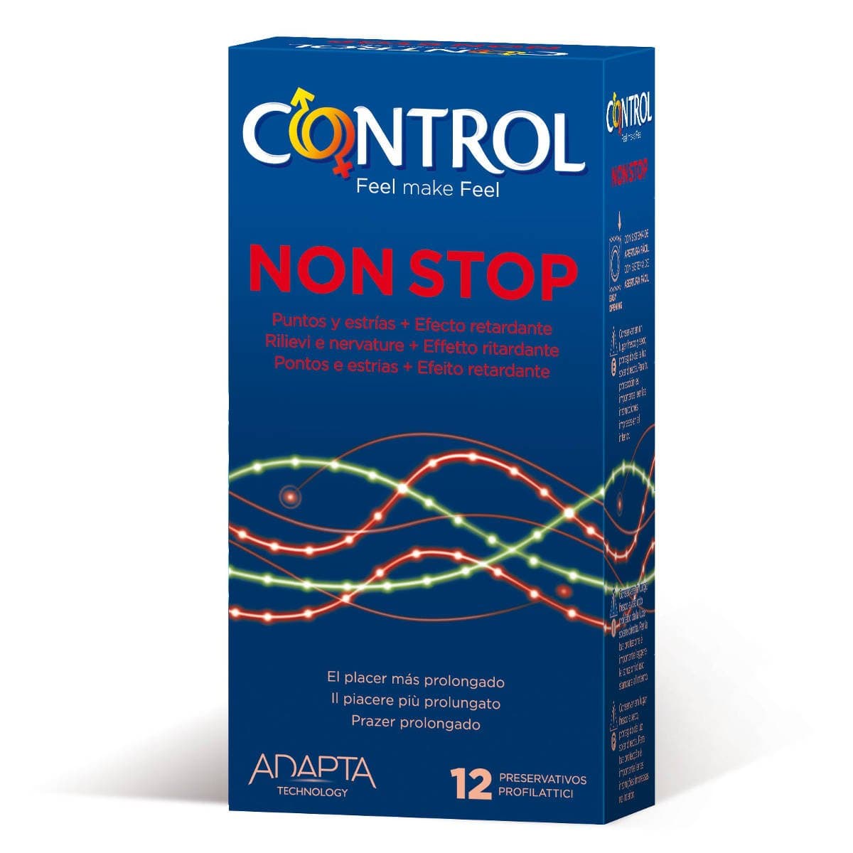 Control «Le Climax» Non-Stop : 12 Ribbed & Dotted Delaying Condoms
