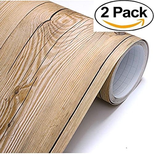 2-PACK Vintage Brown Wood Panel Pattern Contact Paper Self-adhesive Peel-stick Wallpaper