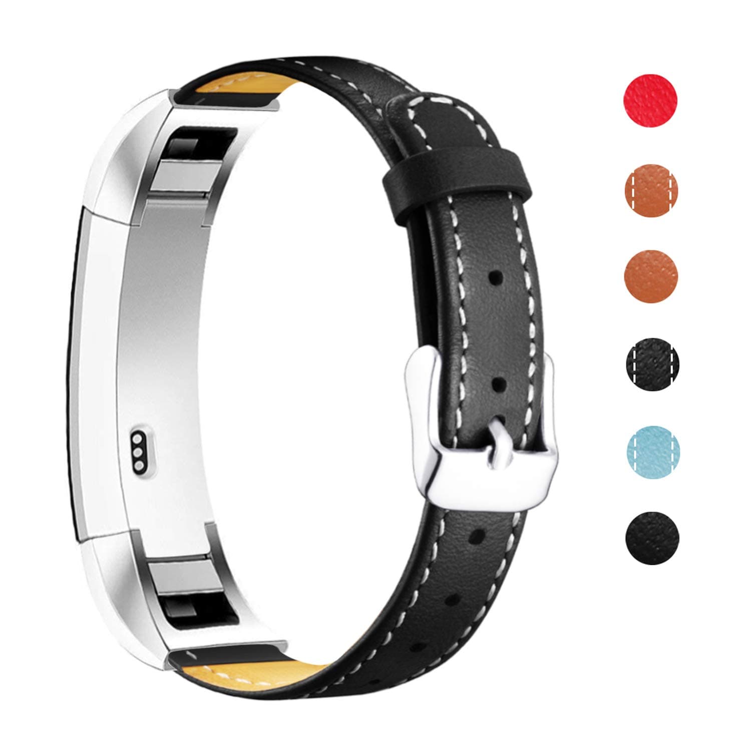 Mornex Strap Compatible Alta and Alta HR Genuine Leather, Classic Adjustable Replacement Wristband with Metal Connectors Fitness Accessories