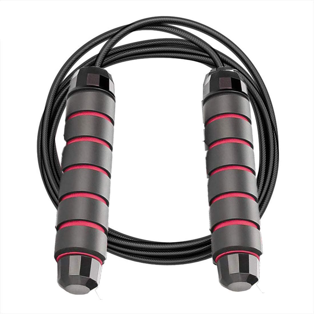 Jump Rope Tangle-Free with Memory Foam Handles for Workout Exercise Fitness Training, Suitable for Adults Women Men Kids (Red)