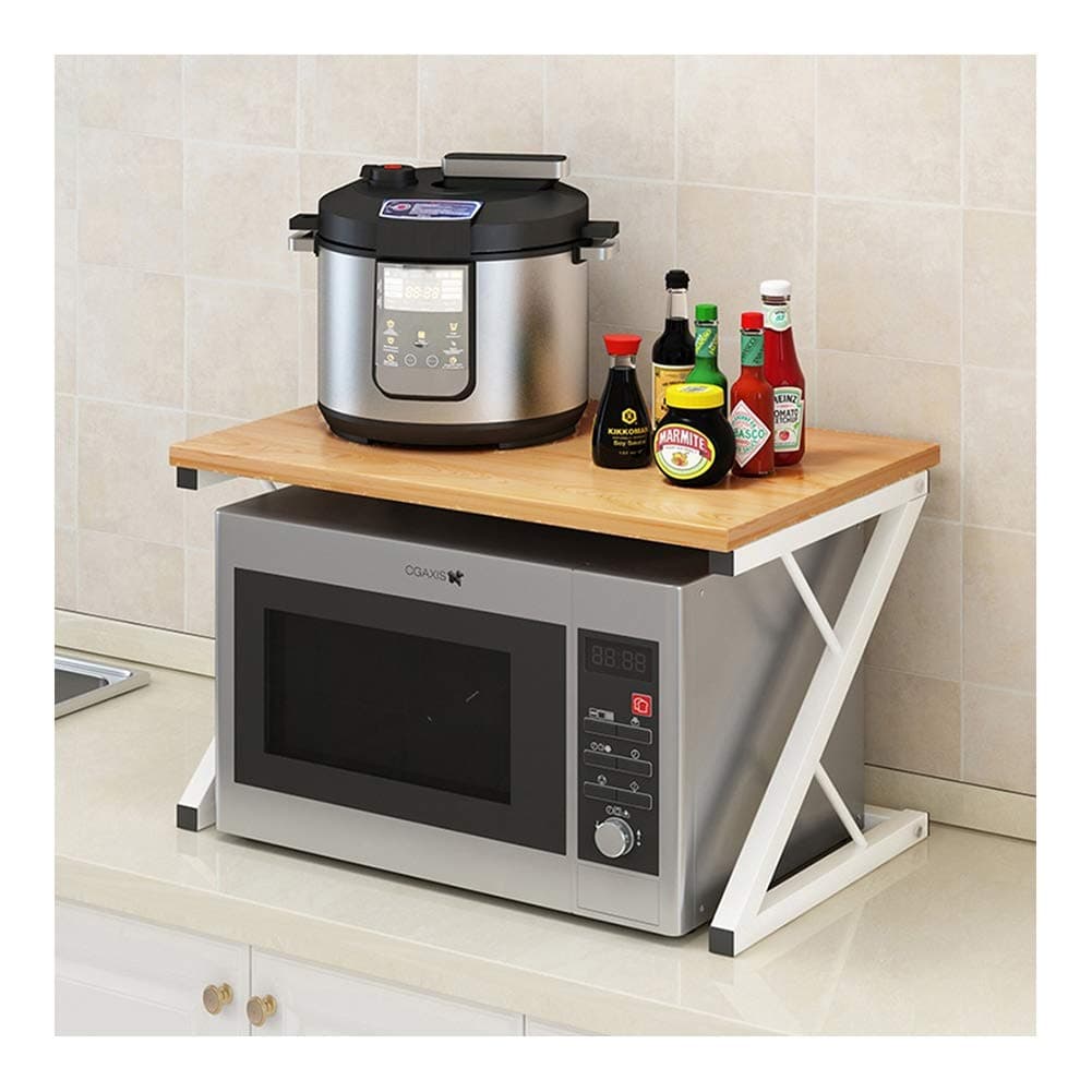 MSASHDN Microwave Stand Simple Multi Purpose Counter Top Baker's Racks For KitchenSpice Dinnerware Oven Shelving Organizer (Color : Sandalwood color)