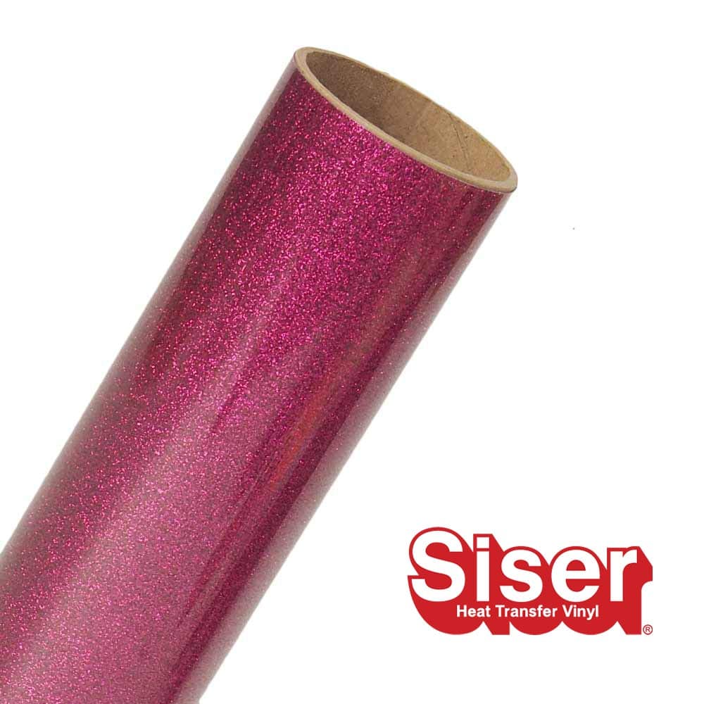 Siser Glitter HTV 20" x 3ft Roll - Iron on Heat Transfer Vinyl (Hot Pink)
