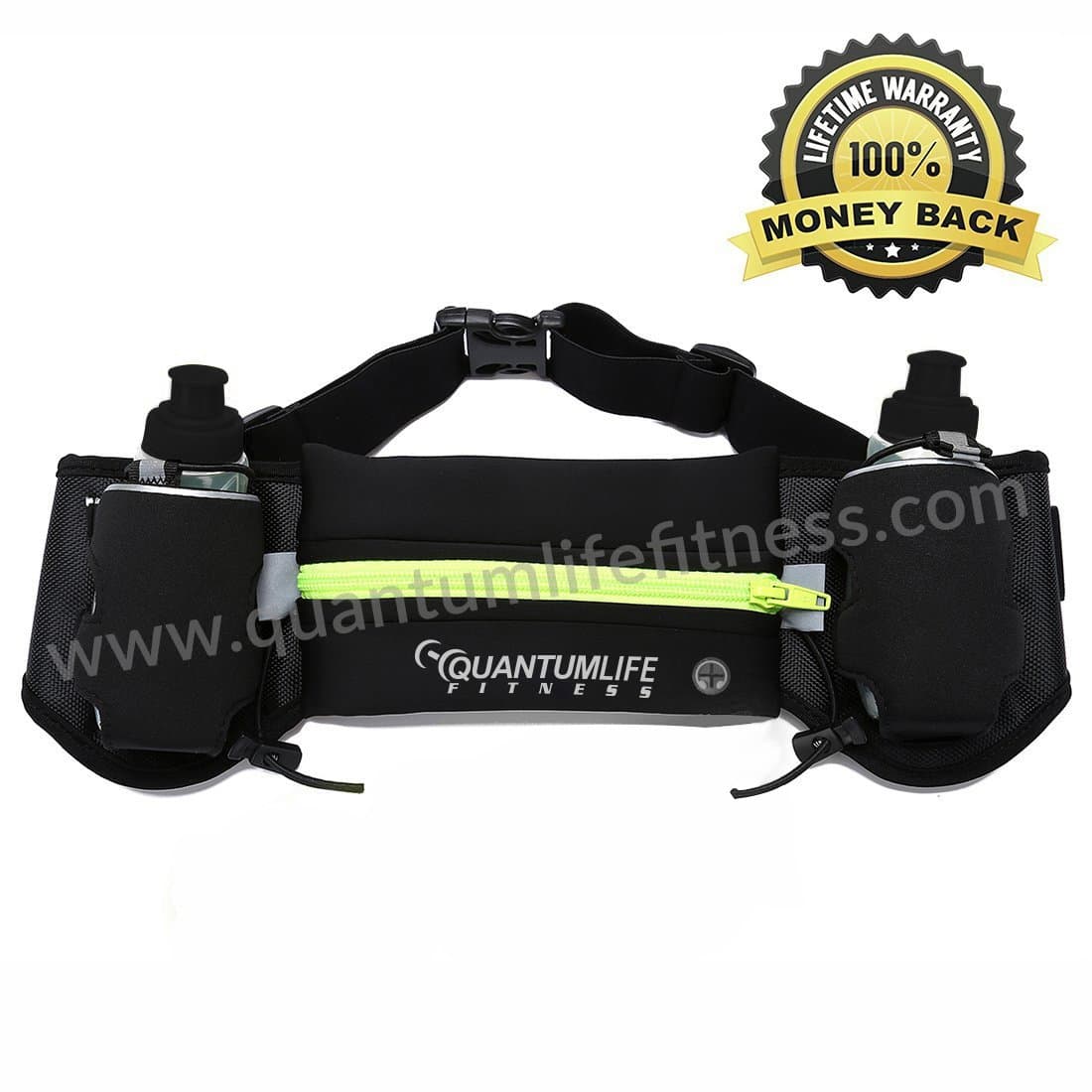 Hydration Running Belt, 2 FREE Water Bottles (6Oz}, Hi-Vis Reflective Gear, Adjustable Waist Pack, Running Waist Belt, Phone Holder, Hydration Bottles are BPA Free. Adjustable sizing to fit most sizes