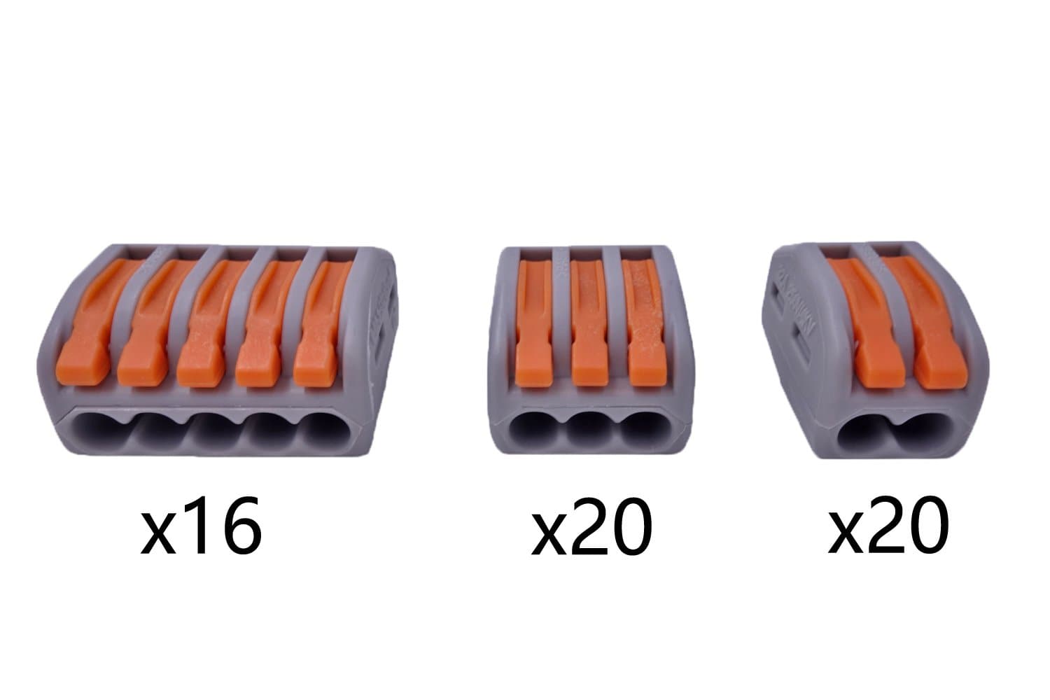 Lever Nut Connector Assortment Conductors, 56pcs Compact Wire Connectors Pack 222-412 (20pcs) 222-413 (20pcs) 222-415 (16pcs)