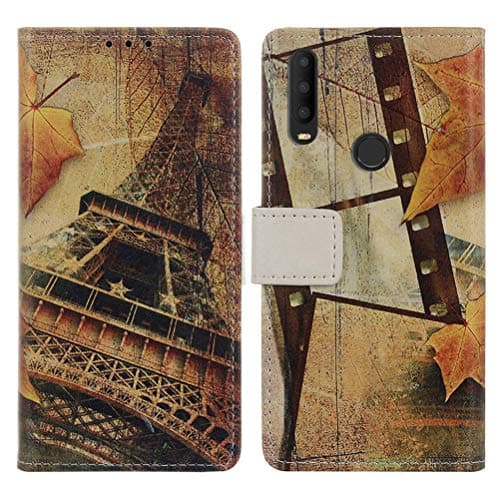 GUANHAO Alcatel 3X (2019) Case, PU Leather Soft TPU Pattern Card Storage Stand Function Shockproof Non-Slip Flip Cover Protective Case for Alcatel 3X (2019) (Maple Leaf)