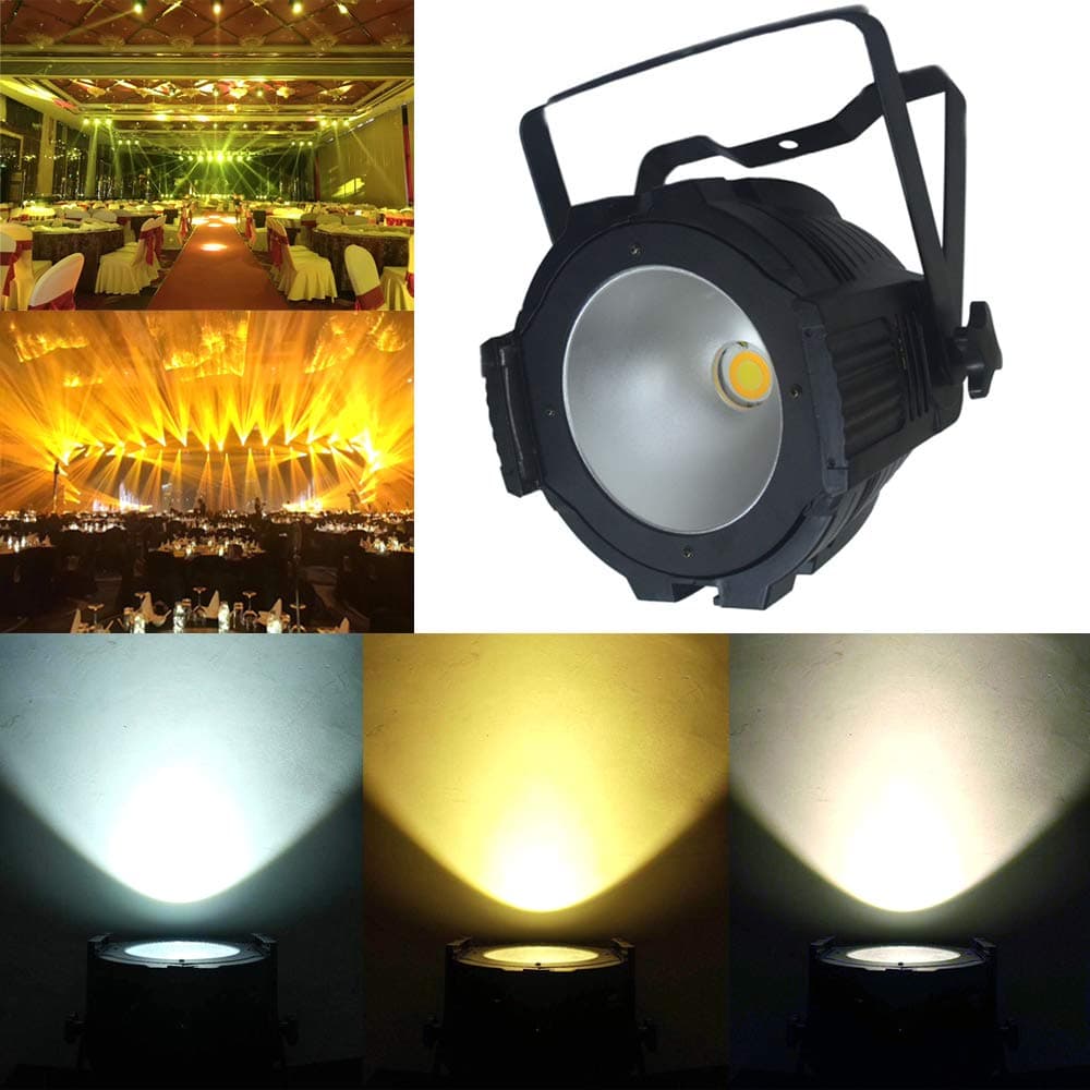 Boulder LED Stage Par Light with COB Light Source 200W Daisy Chained,warm white cool white DJ Wash Light for Party Disco Wedding Birthdays Christmas Party Show (200W)