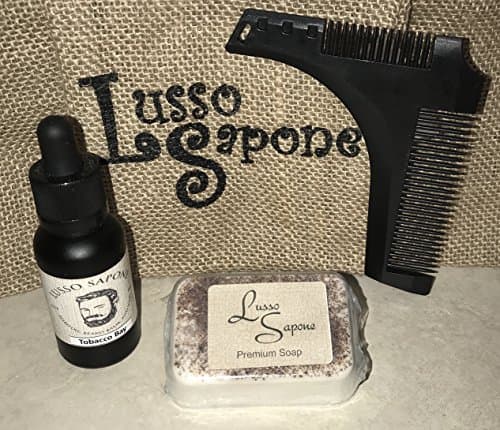 Lusso Sapone Beard Oil, Shaping Comb & Soap Set