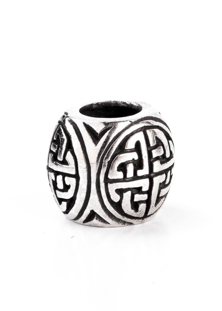 Beard bead and hair bead with Viking knot made of silver, jewellery bead curl bead dreadlocks LARP