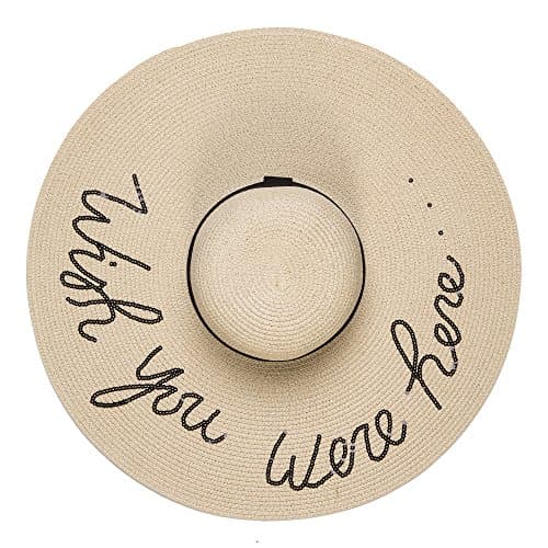 The Chic Soul Womens Sequin Straw Floppy Sun Hat