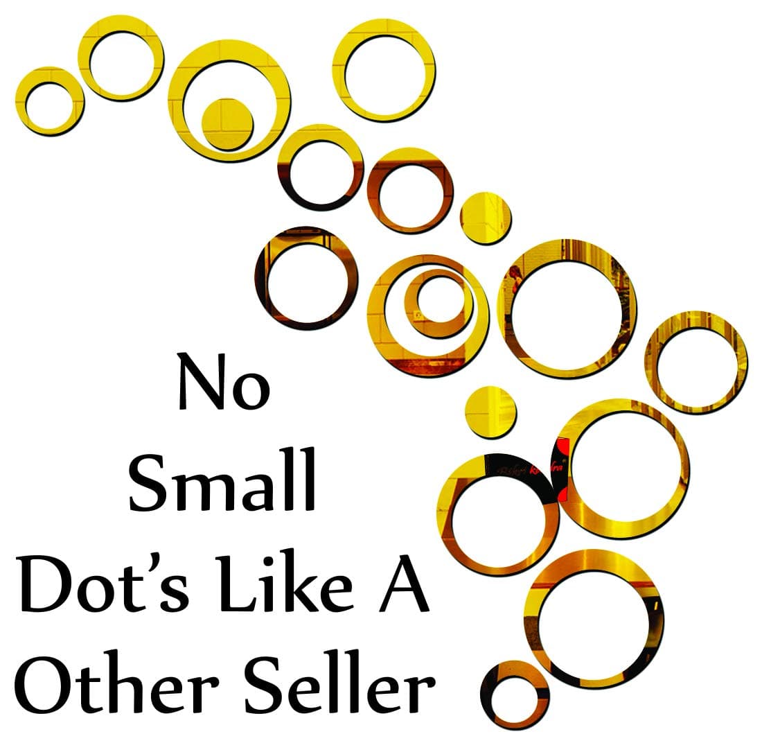 Bikri Kendra® - 3D Acrylic Mirror Wall Decor Stickers - for Drawing Room Living Room Bedroom Kids Room Home & Office Sticker (18 Golden Rings)