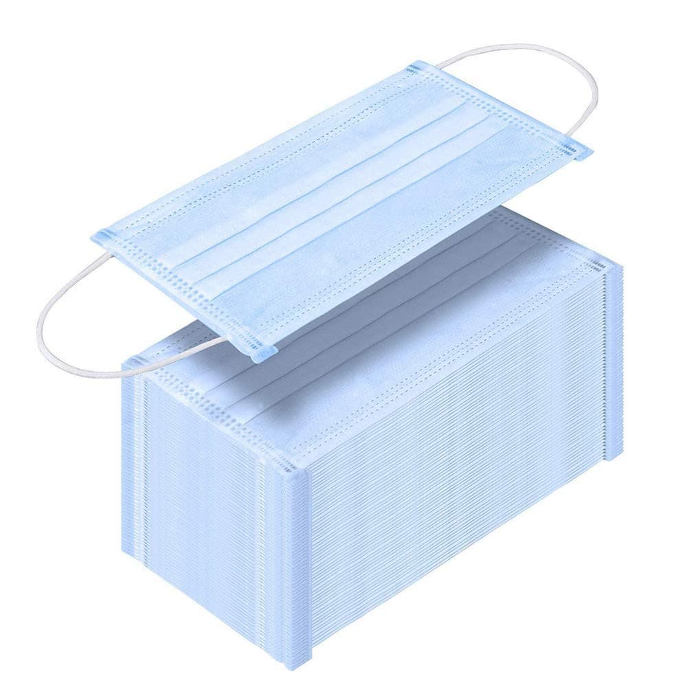 Earloop Face Mask, Sanitary Surgical Face Shields, Dust Mask, Blue (50)
