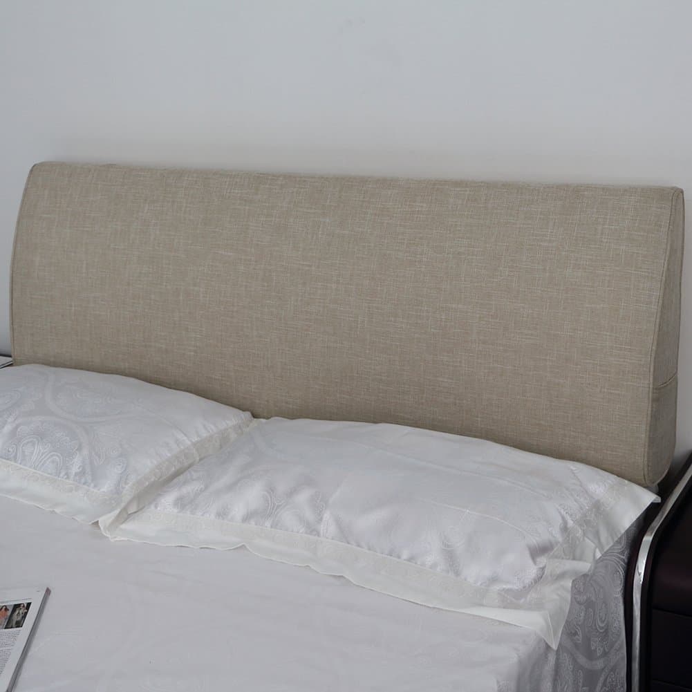 YXCSELL Triangular Soft Headboard Wedge Cushion Bed Backrest Positioning Support Reading Pillow Removable Washable Cover Pure Color Sponge Filled Large Bed Cushion Fine Linen Beige