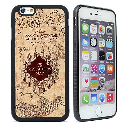 VONDER Harry Potter Marauder's Map Black Rubber Case Cover for iPhone 6/6s plus (5.5")