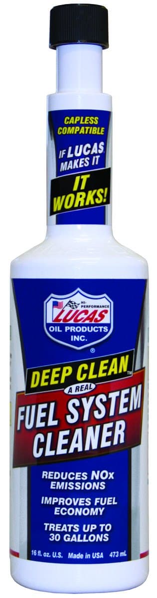 Lucas Deep Clean Fuel System Cleaner, 16 oz, Bottle, Straw, Liquid