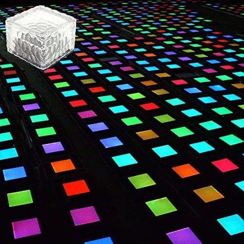 LOHOME Solar Glass Brick Lights - Pack of 6 Path LED Lights Outdoor Ice Cube Night Lamp for Garden Courtyard Pathway, IP67 Waterproof Christmas Festives Decorative Ice Rock Cube Lights (Colorful)