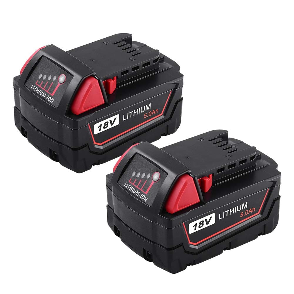 2Pack 5.0Ah XC Battery for Milwaukee Battery 18V Lithium Replacement for Milwaukee 48-11-1840, 48-11-1815, 48-11-1820, 48-11-1850 Lithium-ion Milwaukee 18-Volt Battery