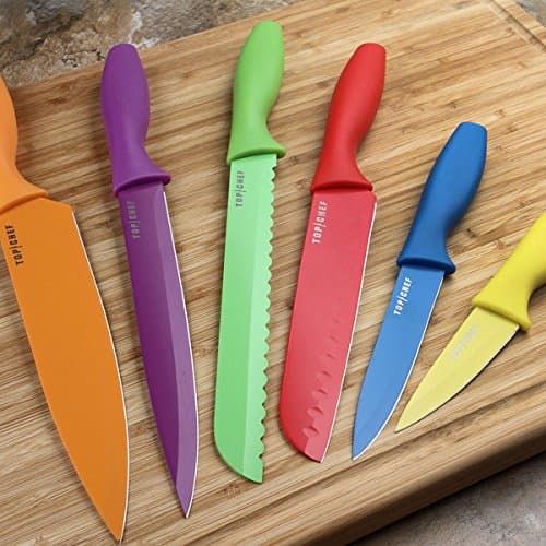 Top Chef 6-piece Professional Knife Set with Blade Covers, Material: Metal, Stainless Steel