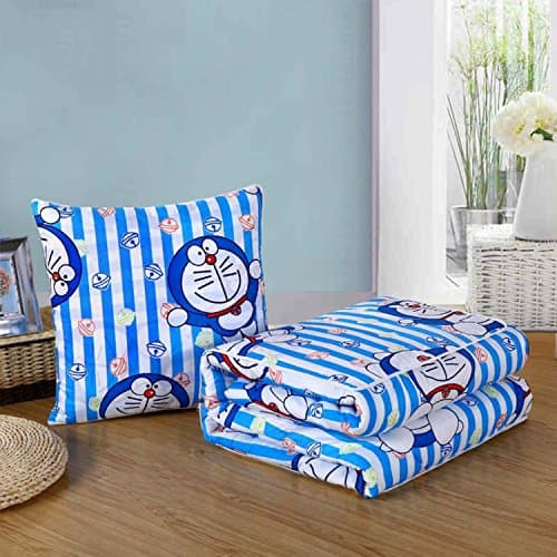 2 in 1 Pillows and quilts Creative air conditioning Quilt Car Dual Purpose Pillow By Pillow Sofa Cushion Office Lunch break yes Doraemon pillow case 16 inch open 39 x 59 inch