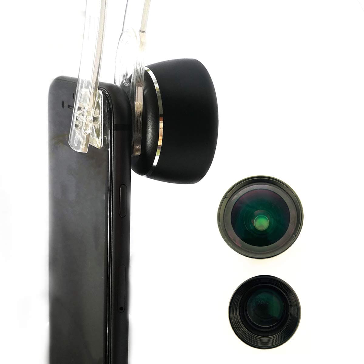 Moveski PL3 Cell Phone Camera Lens 3 Piece Package 105° HD Wide Angle 185° Fisheye 30~80mm Telephoto Macro Compatible with iPhone Xs RS X 8 Plus Android Smart Phones