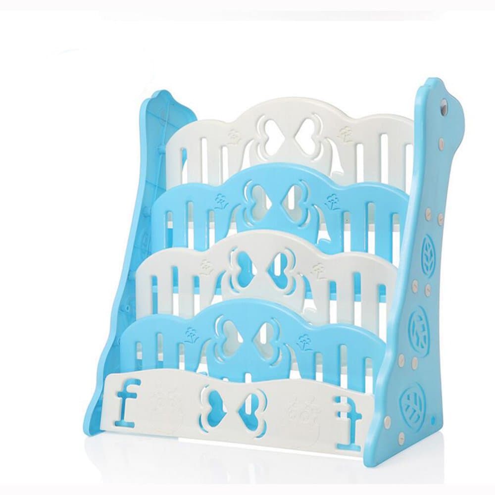 LANKUO Kids Book Rack Storage Bookshelf (blue)