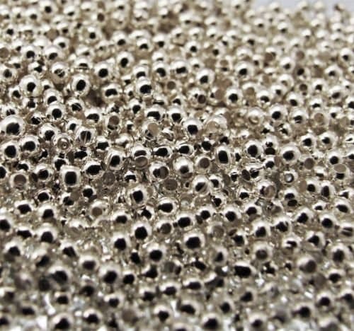 Bead Fanatic 200 SPACER BEADS 2mm Silver Plated Small Round Ball Metal Jewellery Making by Bead Fanatic