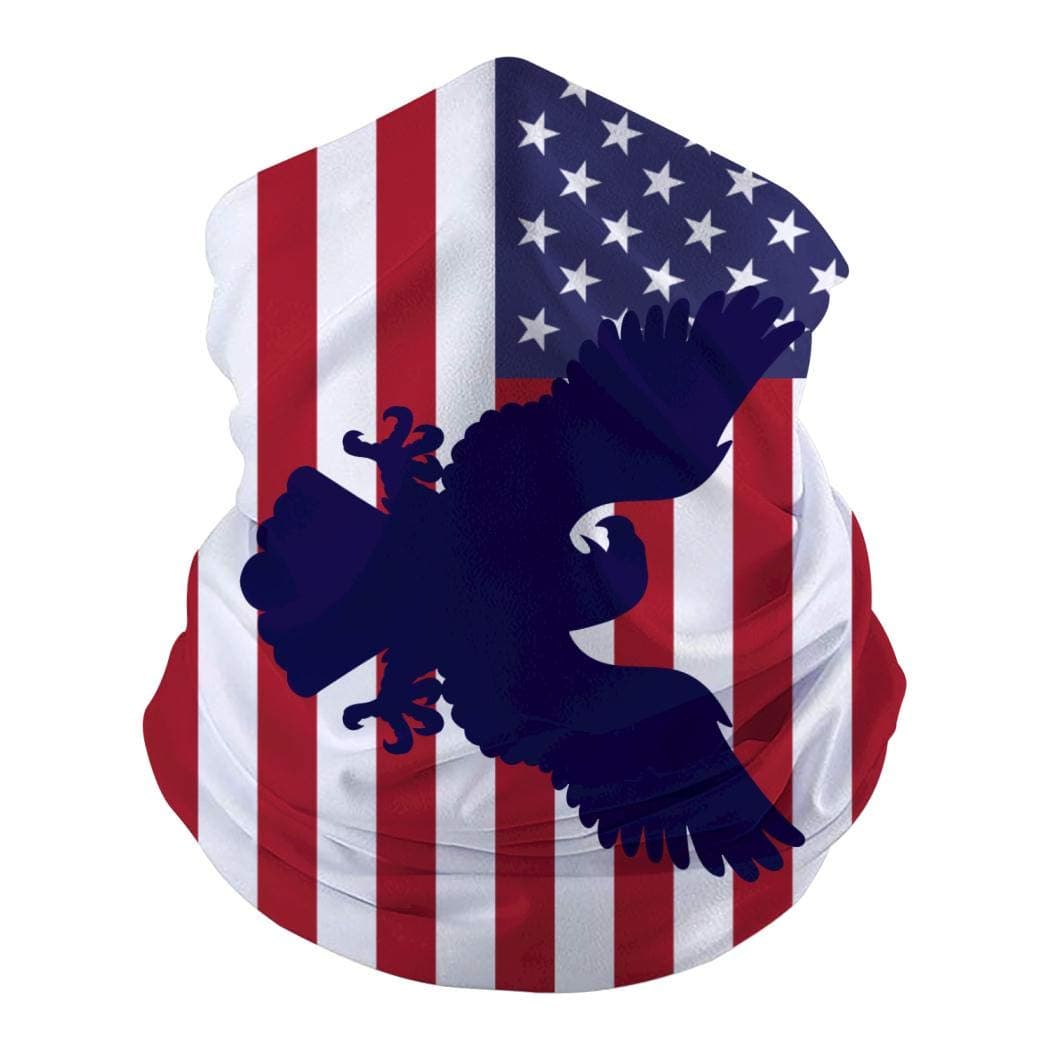 LCCKSS American Flag Retro USA Face Mask Multi-Function Headband Balaclava Dust Wind Proof Bandanas Neck